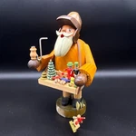Vtg The Wohlfahrt Kwo Erzgebirgische Toy Vendor Peddler Smoker Pipe Smoking. Fixed Price $199.95.