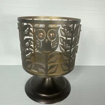 Bath & Body Works Gold Metal Owl With Leaves Pedestal 3WICK Candle Holder. Fixed Price $13.59.