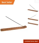 Versatile 10" Wooden Incense Stick Holder With Brass Inlay - Great For Home. Fixed Price $7.19.