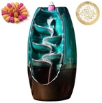 Inone Ceramic Incense Burner With 100 Upgraded Cones, Waterfall Backflow Cyan. Fixed Price $14.79.