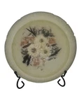 Habersham Candle Light Green Wax Bowl White Flowers Scented Stand Included. Fixed Price $24.99.