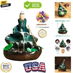 Cute Ceramic Backflow Holder Waterfall Burner With 48 Incense.... Fixed Price $26.39.