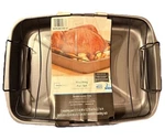New Mainstays 2-PIECE Large Non-stick Roasting Pan Set With Removable Rack. Fixed Price $28.75.