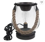 Sonoma Electric Wax Warmer Glass Metal Rope Brown Clear Seaside Breeze Scent. Fixed Price $15.95.
