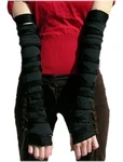 Black Mummy Cut Out Gloves Warmers Cyber Steampunk Zombie Costume Apocalypse. Fixed Price $34.00.