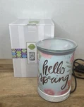 Scentsy Hello Spring Full Size Wax Warmer Floral. Fixed Price $17.99.
