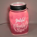 Scentsy Grateful Thankful Blessed Purple Mason Jar Wax Warmer Euc. Fixed Price $24.99.