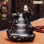 Ceramic Backflow Waterfall Incense Burner Holder Lotus & Cones. Fixed Price $13.32.