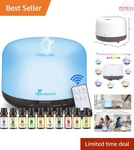Essential Oil Diffuser 500ML Aromatherapy Mist Humidifier 7 Color Lights. Fixed Price $43.98.