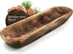 Wooden Dough Bowl For Decor - 17 In Long Hand Carved Paulownia, Large Rust. Fixed Price $45.81.