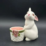 Vintage Avon 1980 Bunny Bright Ceramic Candle Holder With Spiced Apple Scent. Fixed Price $16.55.