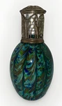 Vintage Peacock Artglass Oil Lamp Catalytic Diffuser Brass Top With Wick. Fixed Price $20.00.
