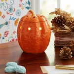 Pioneer Woman Orange Pumpkin Ceramic Electric Wax Warmer Fall Halloween Timer. Fixed Price $40.00.