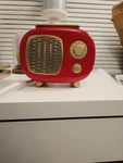 Vintage Radio Style Electric Ceramic Wax Warmer Red Gold Lighted Aromatherapy. Fixed Price $15.00.