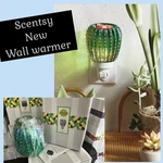 Scentsy Sedona Plug-in Wall Warmer Green Glass Cactus Succulent Theme New Irides. Fixed Price $41.81.