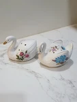 Vintage Ceramic Swan-shaped Pomanders Potpourri Holders Exc Condition Beautiful. Fixed Price $24.99.