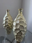Modern Gold Honeycomb Ceramic Set Textured Geometric Decorative. Fixed Price $99.99.