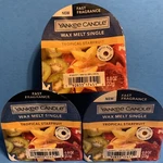 Yankee Candle Tropical Starfruit Wax Melt Single X3 New 0.8OZ Each (LOT#2). Fixed Price $5.10.