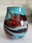Intertek Electric Accent Lamp Swirl Glass Aqua Teal Turquoise Brown 6". Fixed Price $24.99.