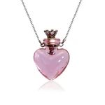 Pink Heart Essential Oil Diffuser Necklace, Stainless Steel Chain, Make Wish. Fixed Price $18.29.