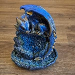 Backflow Incense Burner Blue Resin Dragon Statue With Led Light Fantasy Decor. Fixed Price $24.99.