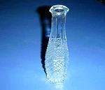 Wexford Glass Diamond-cut Design Pattern Long Stem Rose / Fresh Flower Tall Vase. Fixed Price $7.95.