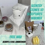 Scentsy Warmer Stones Sculptures White Ceramic Pillar European Free Wax. Fixed Price $62.09.