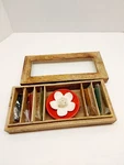 Flora Classique Lotus Incense Burner With And Wood Glass Top Box. Fixed Price $8.00.