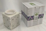 Scentsy Pressed Tin Full Sized Wax Warmer 55756 White Square W/ Bulb Looks New!!. Fixed Price $38.99.