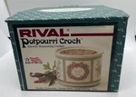 Vintage Rival Potpourri Crock Model 3209 Holiday Floral Rare- New Box. Fixed Price $47.50.