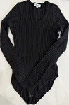 525 Bodysuit Black Ribbed Long Sleeve Women's One Piece Stretch. Fixed Price $18.00.