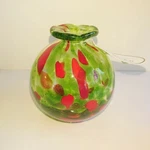 Giftcraft Incense Oil Reed Diffuser, Red & Green Hand Blown Glass New With Tag. Fixed Price $17.99.