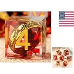 Luxury Blood Red 7-PIECE Rpg Dice Set Elegant Ring Design Dragon Case. Fixed Price $38.39.