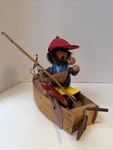 Vtg Steinbach Movable Musical S767 Smoker Fisherman Boat 11 Missing Hand. Fixed Price $59.99.