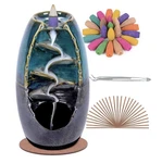 Spacekeeper Ceramic Backflow Incense Holder Waterfall Burner - Blue. Fixed Price $16.00.