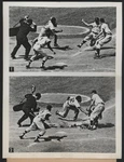 1956 Orig Baseball Wire Photo (2) - Three Run Pileup At Yankee Stadium. Fixed Price $50.00.