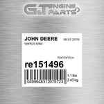 RE151496 Wiper Arm Fits John Deere (surplus Open Box). Fixed Price $109.72.