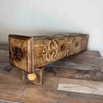 Hand Carved Wooden Incense Burner Tower Om Symbol Cone Stick Holder Boho Decor. Fixed Price $19.95.