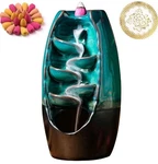 Inone Ceramic Incense Burner / 100 Cones Backflow Waterfall Cyan. Fixed Price $27.99.