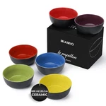 - 6 X 17 Oz Stoneware Bowl Set Outside Black Inside Colourful Le Papillon C.... Fixed Price $42.97.