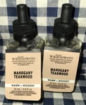 New 2-PACK Mahogany Teakwood Wallflower Refill Bulbs Sealed Bath & Body Works. Fixed Price $26.00.