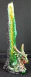 Green Dragon Geode Incense Burner Holder Stand Tower Polystone. Fixed Price $18.00.