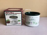 Nos Vtg Rival Potpourri Crock Ivy Leaf Round Stoneware Simmering Cooker. Fixed Price $29.99.