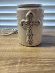Scentsy Wax Warmer Antique Crackle Cross With Bulb Discontinued Shabby Chic Rare. Fixed Price $26.87.
