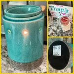 Scentsy Wax Warmer Caribbean Blue Beach Tropical + & 20W Bulb 32047 Retired. Fixed Price $44.84.