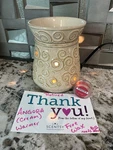Scentsy Wax Warmer Angora + Free Retired Demo Beige Whimsical Arizona Pale. Fixed Price $34.49.