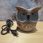 Intertek Ceramic Owl Electric Wax Warmer Brown Glazed Missing Top. Fixed Price $22.95.