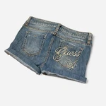 Insane Guess Ultra Lowrise Micro Mini Denim Shorts With Rhinestone Logo. Fixed Price $45.00.