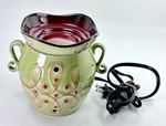 Scentsy Blynken Wax Warmer Full Size 6" Green Crackle Retired Working 2010 C106. Fixed Price $15.95.