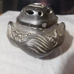 Black Nippon Pottery Cone Incense Burner Japan Pre 1921 - Waves Fish Traditional. Fixed Price $54.95.